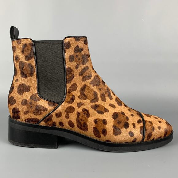 COLE HAAN Size 10 Beige Brown Animal Print Chelsea Mara Boots - Picture 1 of 8